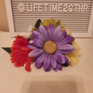 Floral Multi Colored Daisys Handmade Hair Clip